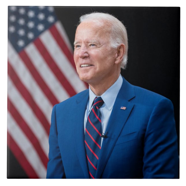 2021 Joe Biden US President Portrait Ceramic Tile (Front)