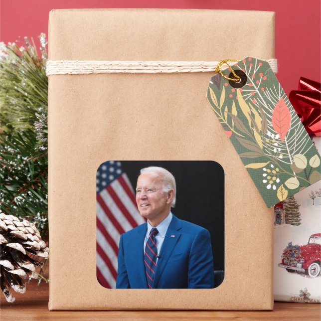 2021 Joe Biden US President Portrait Square Sticker (Holiday)