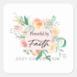 2021 JW Convention -Powerful by Faith Square Sticker