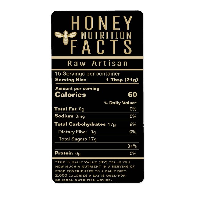 2021 Latest Honey Nutrition Black Gold with Bee (Front)