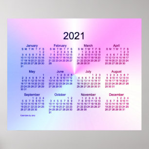 2021 Miami Shimmer Wall Calendar by Janz Poster