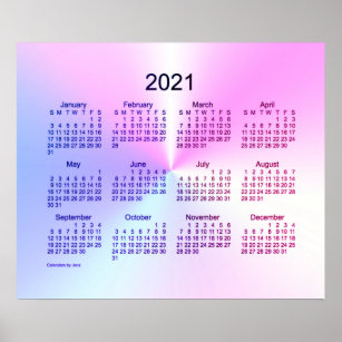 2021 Miami Shimmer Wall Calendar by Janz Poster