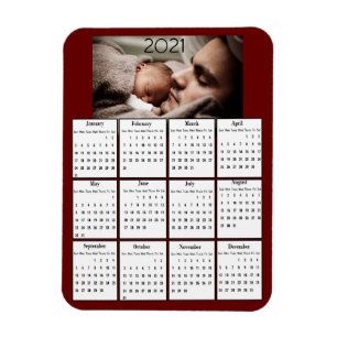 2021 Mini Calendar Refrigerator Magnet
