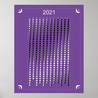 2021 - Moon Calendar Purple Poster