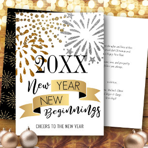 2021 New Year New Beginnings   Cheers to New Year Holiday Card