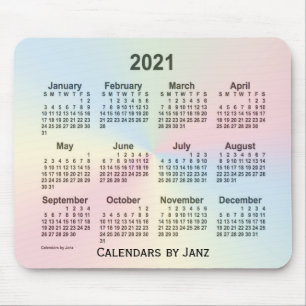 2021 Rainbow Cloud Calendar by Janz Mouse Pad