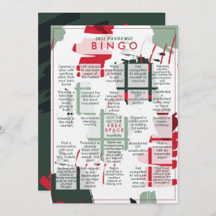 2021 Rona Pandemic BINGO Funny Flat Christmas Card