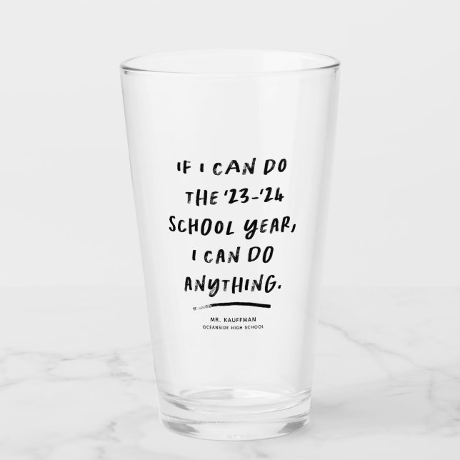 2021 school year teacher funny personalised glass (Front)