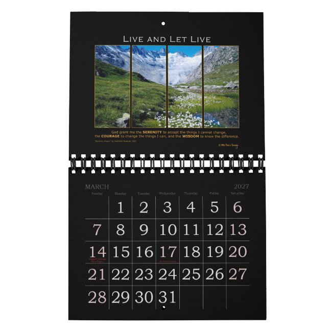 2021 Serenity Prayer God Grant Quote Recovery Calendar (Mar 2027)