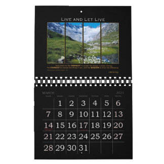 2021 Serenity Prayer God Grant Quote Recovery Calendar