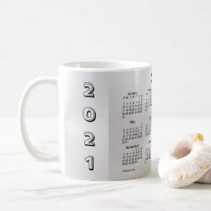 2021 Silver Shimmer Coffee Calendar by Janz Mug