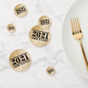 2021 Sober & Clean Celebrates Recovery Sobriety Confetti