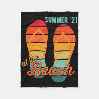2021 Summer Family Beach Ocean Vacation Matching F Fleece Blanket