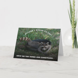 2021 Terms and Conditions   Cute Raccoon New Years Holiday Card