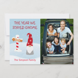 2021 The Year we Stayed Gnome Christmas Photo Holiday Card