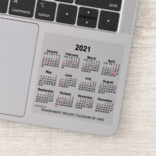 2021 Transparent Holiday Calendar by Janz