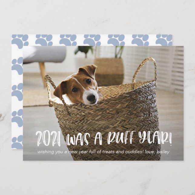 2021 Was a Ruff Year from the Dog Photo Holiday Card (Front/Back)