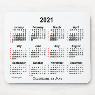 2021 White 52 Weeks Calendar by Janz Mouse Pad