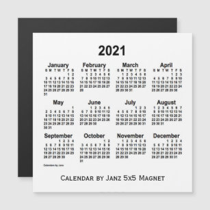 2021 White Calendar by Janz 5x5 Magnet