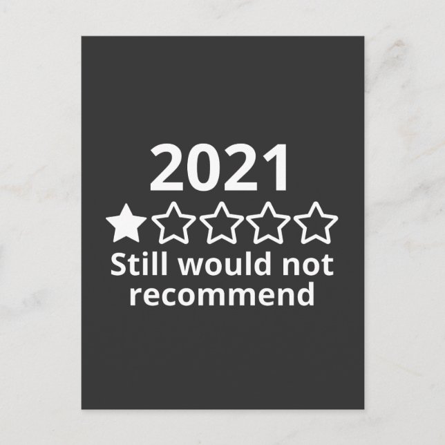 2021, would not recommend, 2021 very bad, postcard (Front)