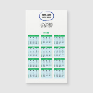 2021 Your Logo Branded Green Calendar