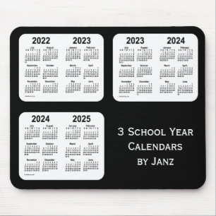 2022-2025 Black Neon School Year Calendars by Janz Mouse Pad