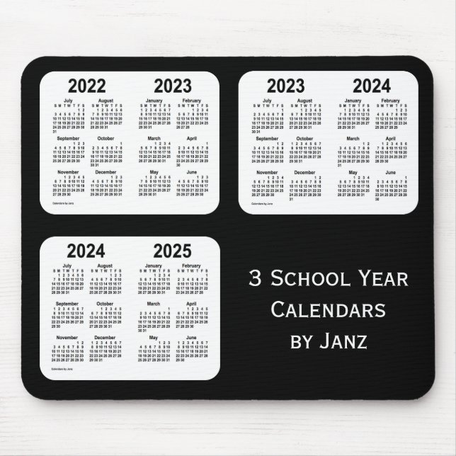 2022-2025 Black Neon School Year Calendars by Janz Mouse Pad (Front)