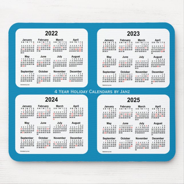 2022-2025 Steel Blue Holiday Calendar by Janz Mouse Pad (Front)