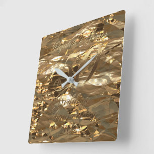 2022 50th Wedding Anniversary Golden Wedding Square Wall Clock