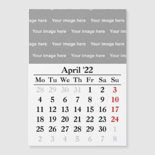 2022 April calendar Magnetic card