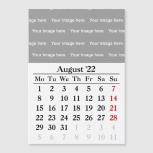 2022 August calendar Magnetic card