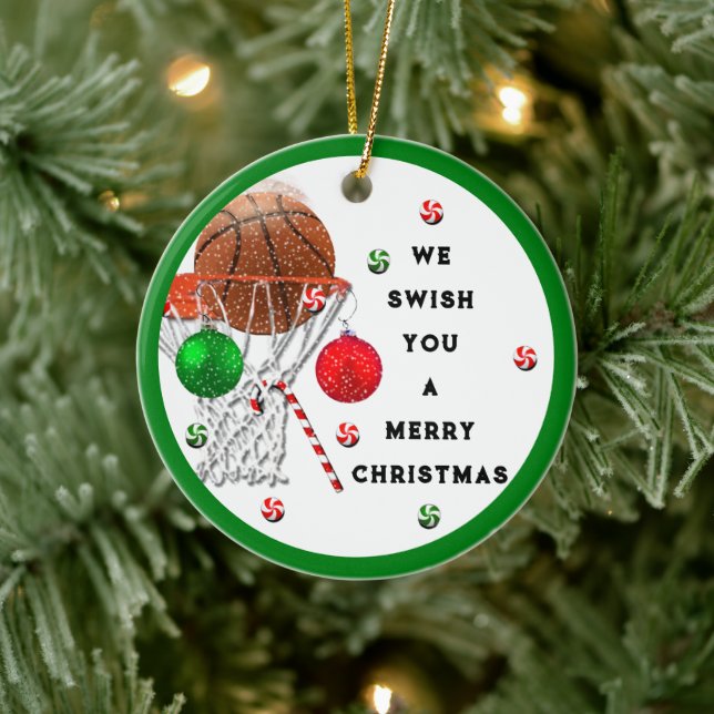 2022 Basketball Keepsake Ceramic Ornament (Tree)