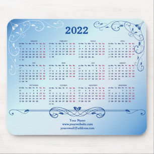 2022 Blue Elegant Mouse Pad