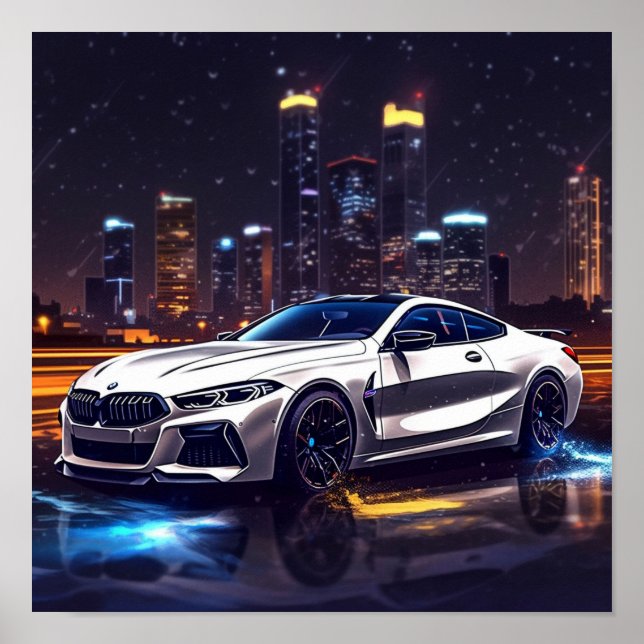 2022 BMW M850 Luxury Sports Car Art Poster (Front)