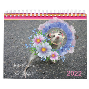 2022 Calendar Colourful Stripes Opossum Floral