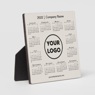 2022 Calendar Company Logo Beige Business Plaque