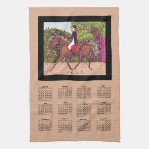 2022 Calendar Dressage Horse Equine Riding Sports Tea Towel