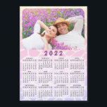 2022 Calendar Magnet Family Photo Colourful Pastel<br><div class="desc">Make your own 2022 magnetic photo calendar for a fridge by uploading a personal picture. This calendar has a stylish background in colourful pastel spots. It's a perfect practical gift idea for Christmas,  New Year and other holidays for family and friends.</div>