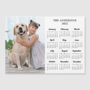 2022 Calendar Pet Dog Kid Custom Photo Magnet Card