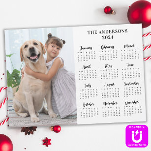 2022 Calendar Pet Dog Kid Custom Photo Magnet Card