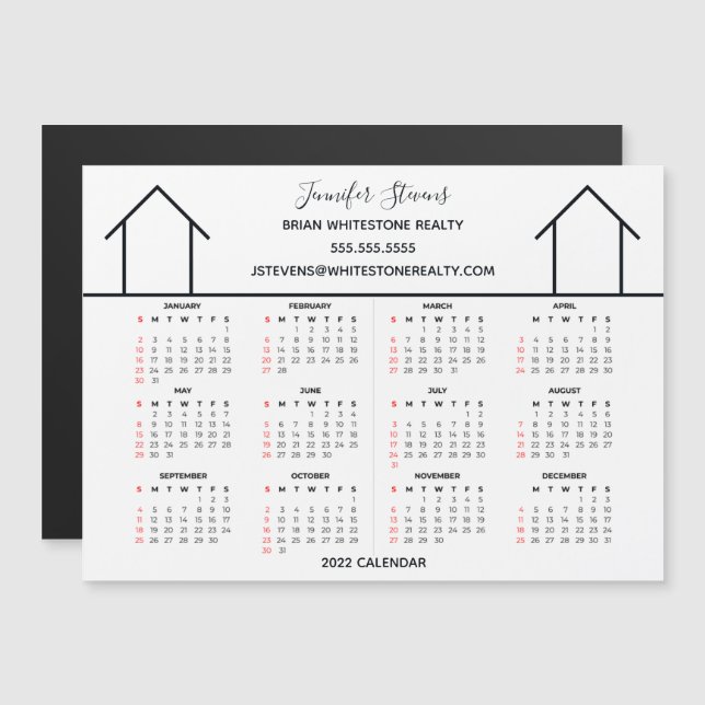 2022 Calendar Real Estate Company Custom Magnet (Front/Back)