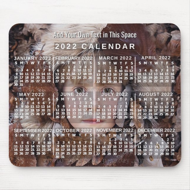 2022 Calendar (See Description for New Version)  Mouse Pad (Front)