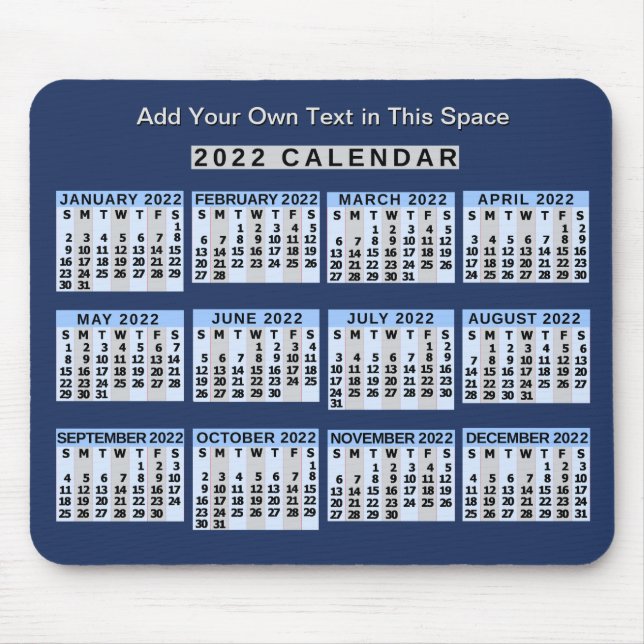 2022 Calendar (See Description for New Version)  Mouse Pad (Front)