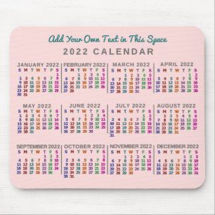 2022 Calendar (See Description for New Version) Mouse Pad
