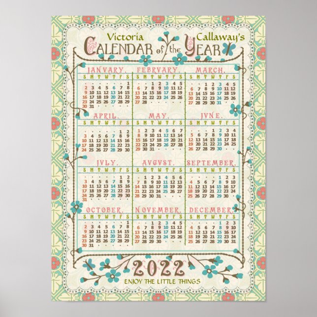 2022 Calendar (See Description for New Version)  Poster (Front)