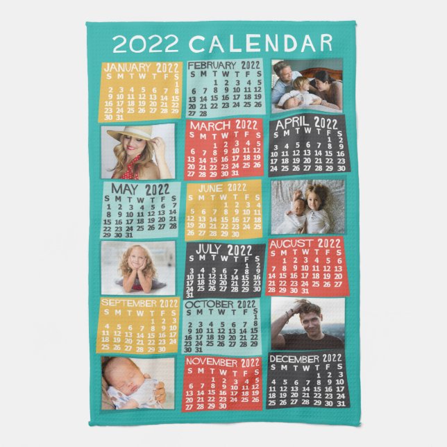 2022 Calendar (See Description for New Version)  Tea Towel (Vertical)