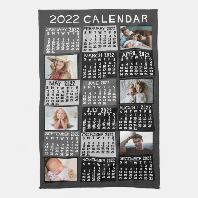 2022 Calendar (See Description for New Version)  Tea Towel (Vertical)