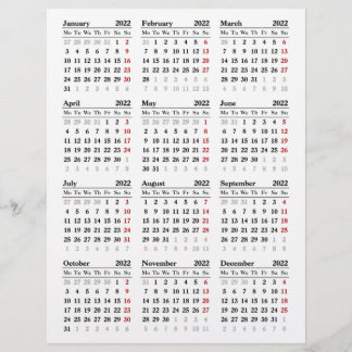 2022 calendar template flyer