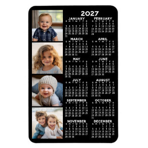 2022 Calendar with 4 Photo Collage - black Magnet