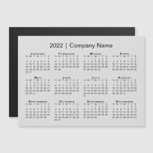 2022 Calendar with Company Name Grey Magnet